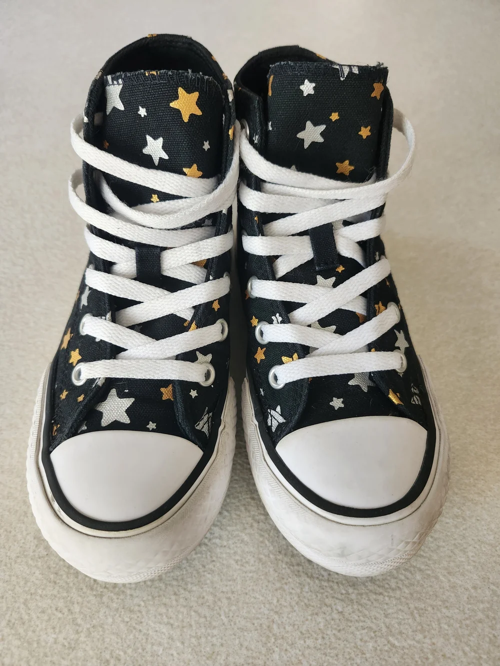 Converse Kids Black High-Top Sneakers Star Print